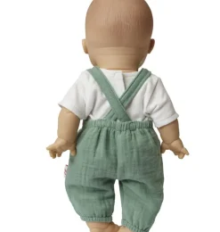 Heless-Latzhose mit T-Shirt für Gordi-Puppen / Salbeigrün