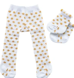 Heless Strumpfhosen und Socken weiß mit goldenen Punkten. Geeignet für den Gord