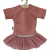Hollie-T-Shirt und Tüll-Tutu/Rock für die Gordi-Puppen in der Farbe Altrosa