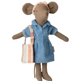Maileg Bekleidungsset Mutter Maus / Jeanskleid + Tasche + Stirnband