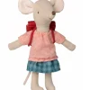 Maileg Big Sister Dreirad Maus mit roter Tasche