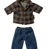 Maileg Kleidungsset Vater Maus / Kariertes Hemd und Jeans