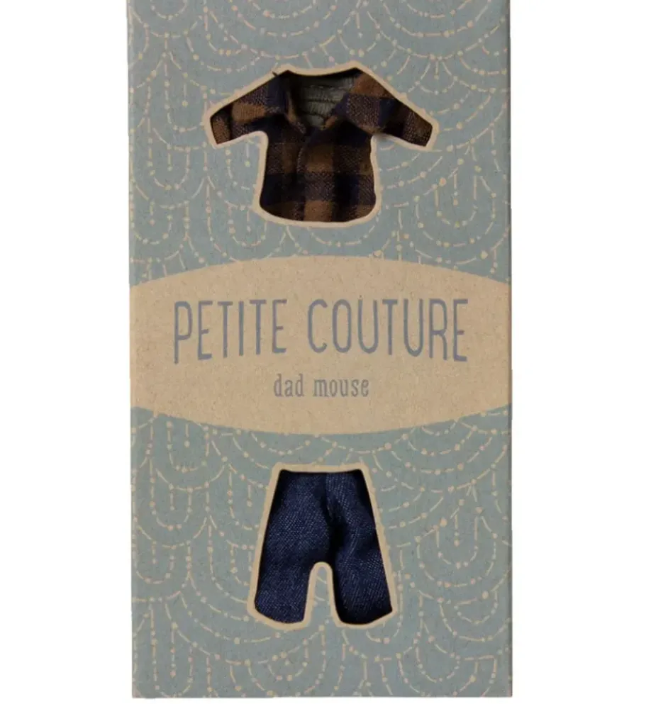 Maileg Kleidungsset Vater Maus / Kariertes Hemd und Jeans