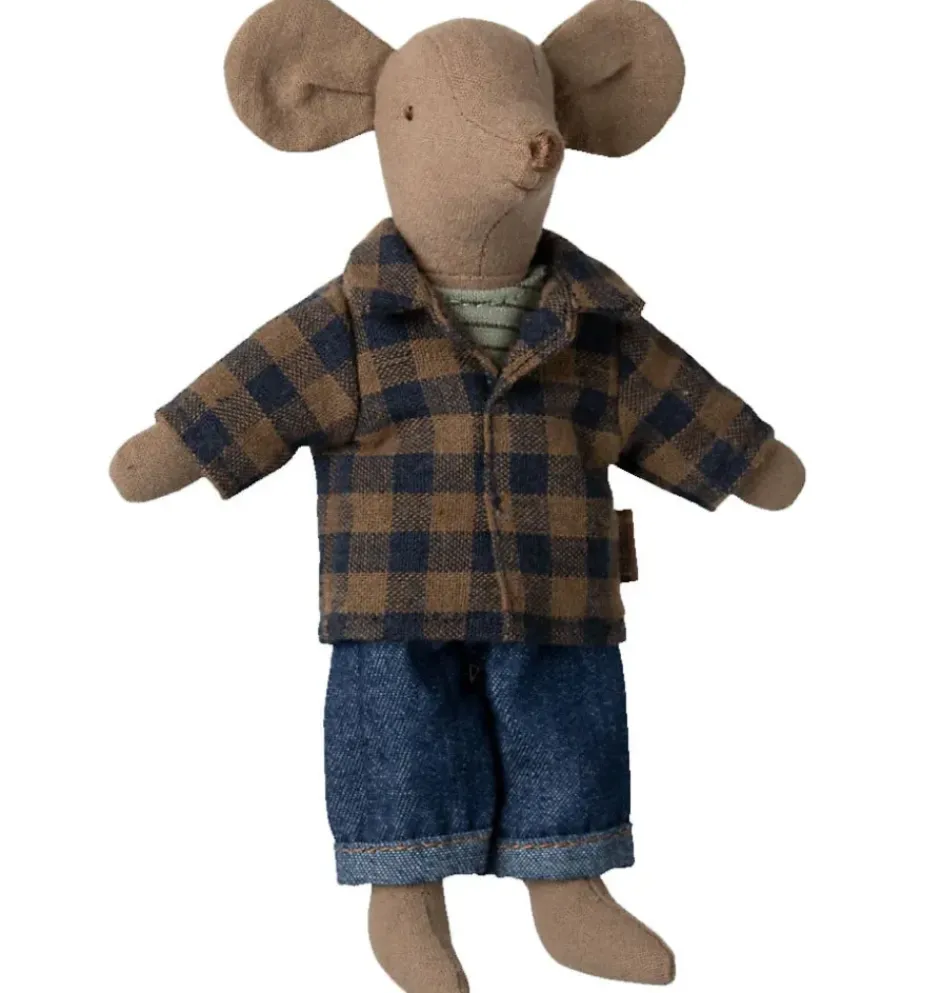 Maileg Kleidungsset Vater Maus / Kariertes Hemd und Jeans