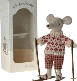 Maileg Wintermaus mit Skiset / Muttermaus