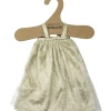 Minikane Amigas Puppenkleid Samt gold mit Minikane Kleiderbügel