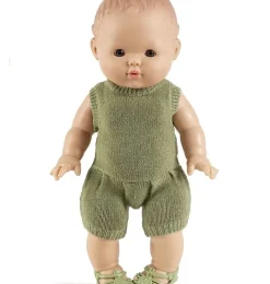 Minikane Barboteuse Orlando und tricot vert sauge für Gordi-Puppen