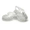 Minikane Plastiksandalen für Gordi-Puppen Silber mit Glitzer