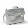 Minikane-Schultasche für die Gordi-Puppen / silbernes Kunstleder