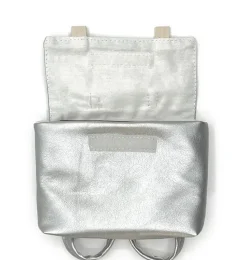 Minikane-Schultasche für die Gordi-Puppen / silbernes Kunstleder