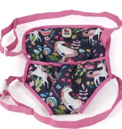 Puppentrage mit Einhorn-Aufdruck