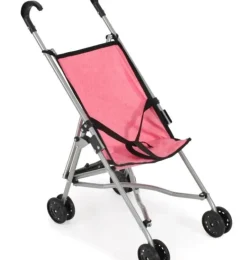 Puppenwagen Buggy pink / schwarz für unter anderem die Gordi Puppen von Paola Reina