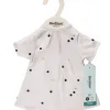 Skrållanisches graues Kleid mit Punkten für Puppen von 36 bis 40 cm