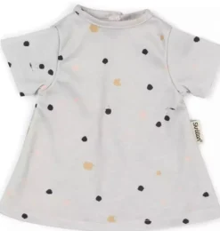 Skrållanisches graues Kleid mit Punkten für Puppen von 36 bis 40 cm