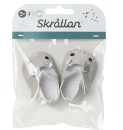 Skrållan silbergraue Puppenschuhe Mäuse / passend für Amigas-Puppen