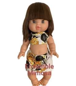 Zweiteiliges Minikane-Ensemble Mimosa für Gordi-Puppen von Paola Reina